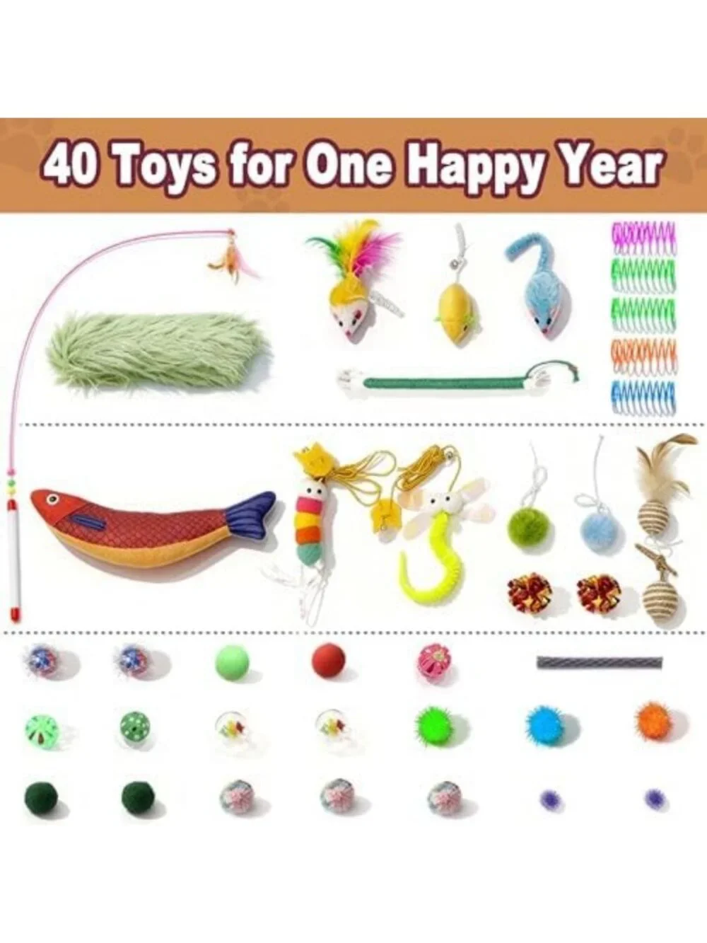 41 Pcs Interactive Indoor Cat Toys Set - Engaging Fun for Kittens & Cats